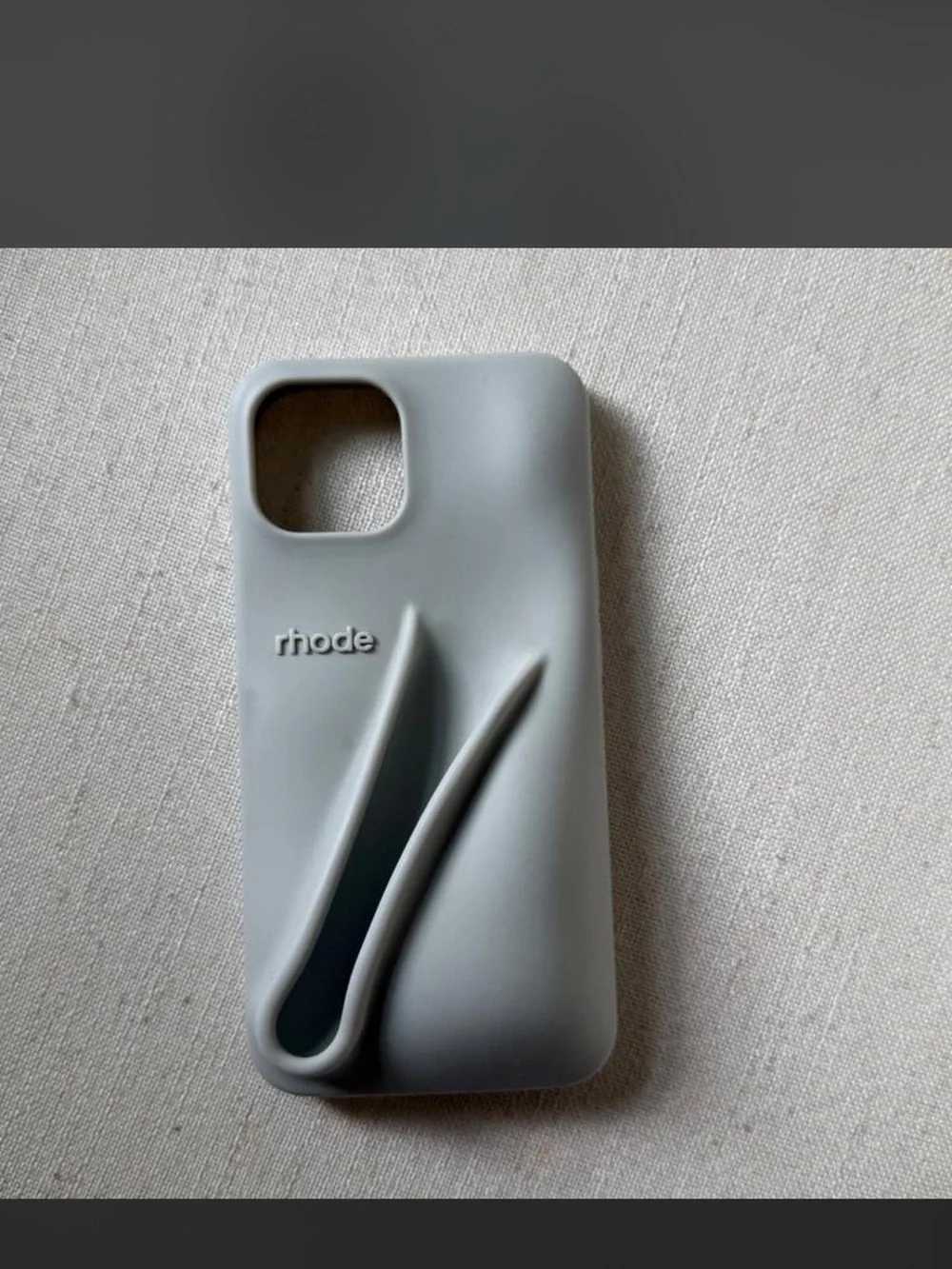 RHODE Silicone Phone Case with Built-In Loop — Light Gray